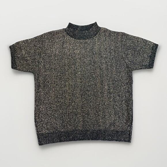 Carly Blake Sweaters - Carly Blake Women’s Vintage Holiday Sweater Gold Black Metallic M USA RN 63595